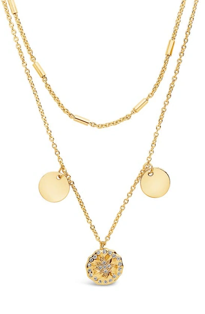 Sterling Forever Polaris Pendant Layered Necklace In Gold