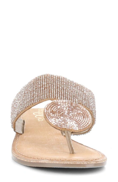 Shop Bos. & Co. Judy Sandal In Rose Gold Beaded