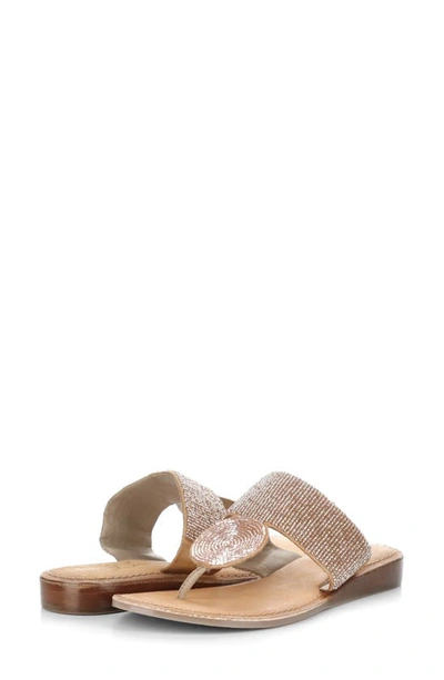 Shop Bos. & Co. Judy Sandal In Rose Gold Beaded