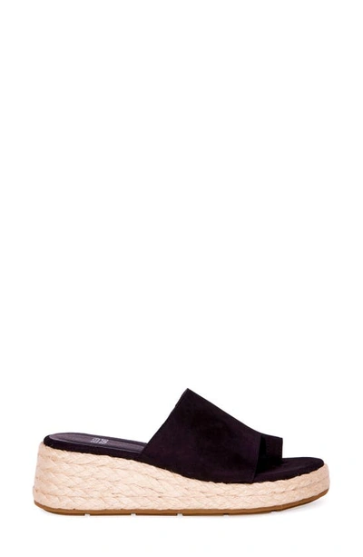 Shop Eileen Fisher Tarry Toe Loop Espadrille Wedge Slide Sandal In Black