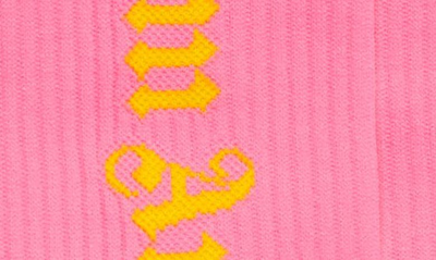 Shop Palm Angels Classic Logo Rib Socks In Fuschia/ Fluo Yellow