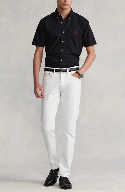 Shop Polo Ralph Lauren Classic Oxford Short Sleeve Button-down Shirt In Polo Black