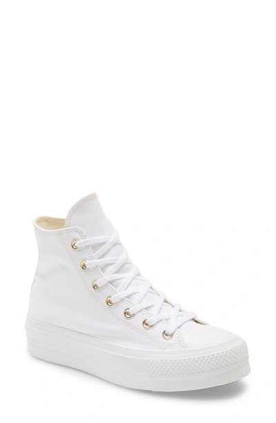 Converse Chuck Taylor® All Star® Lift High Top Platform Sneaker In White/  White/ Gold | ModeSens