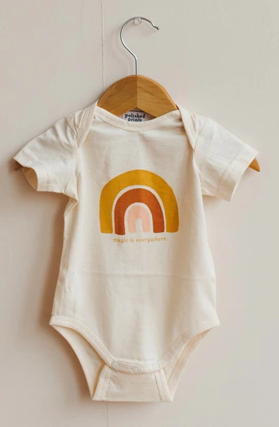 Shop Polished Prints Magic Is Everywhere Organic Cotton Bodysuit In Natural