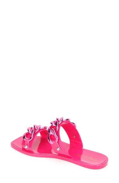 Shop Kenneth Cole New York Naveen Chain Jelly Slide Sandal In Beet