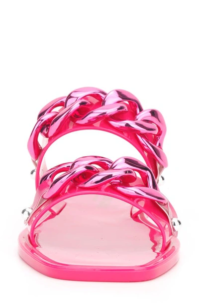 Shop Kenneth Cole New York Naveen Chain Jelly Slide Sandal In Beet