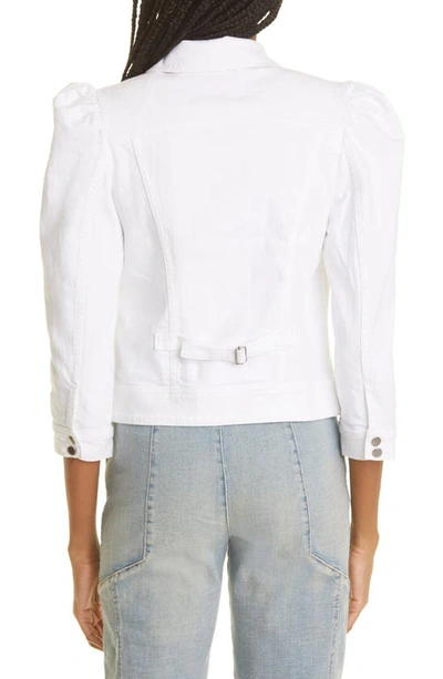 Retroféte Button-up Denim Jacket In White