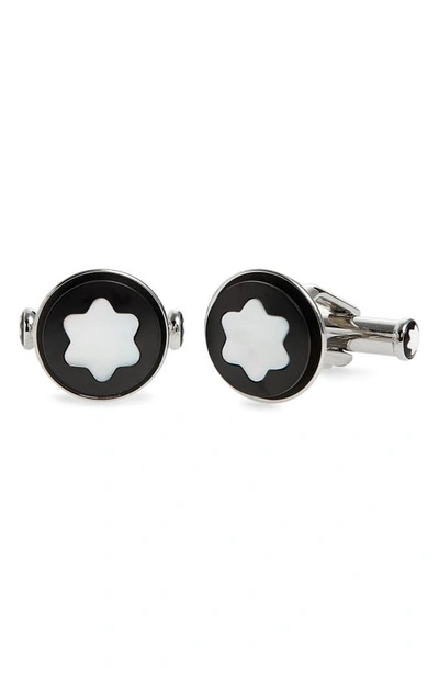Montblanc Star Cuff Links In Silver Metallic
