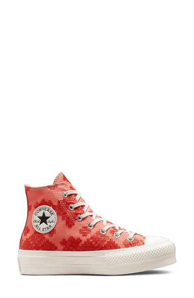 Shop Converse Chuck Taylor® Lift Hi Sneaker In Bright Madder/ Orange/ Egret