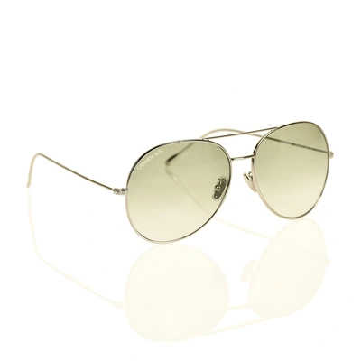 Shop Carmen Sol Gold Aviator Sunglasses In Gradient Green