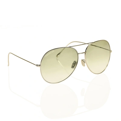 Shop Carmen Sol Silver Aviator Sunglasses In Gradient Green
