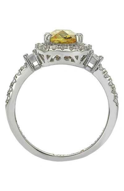 Suzy Levian Yellow Cz Engagement Ring In Yellow