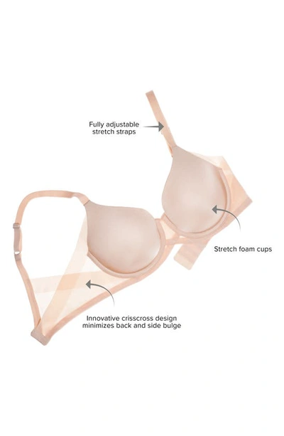 Shop Gucci Ultimate Side Smoother Underwire T-shirt Bra In Sand