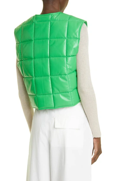 Shop Bottega Veneta Quilted Leather Vest In Parakeet