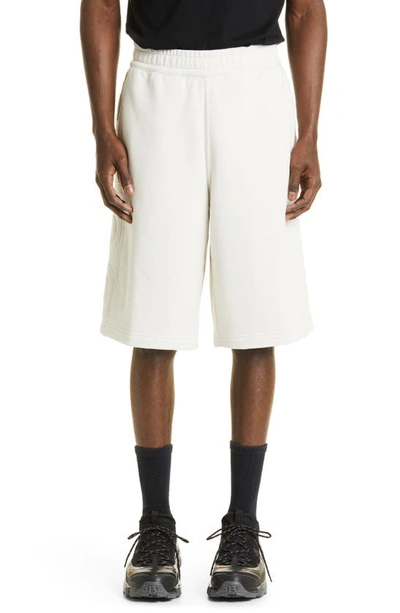 Shop Burberry Phelix Cotton French Terry Drawstring Shorts In Parchment