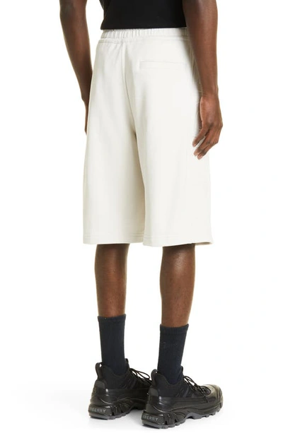 Shop Burberry Phelix Cotton French Terry Drawstring Shorts In Parchment