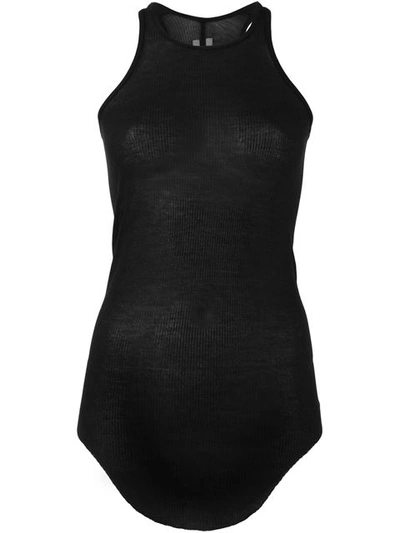 Rick Owens Black Basic Rib Tank Top