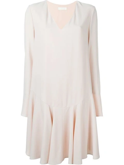 Chloé Crepe Flutter Dress In Pink