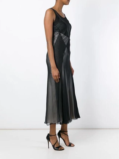 Shop Maison Margiela Semi-sheer Panelled Dress In Black