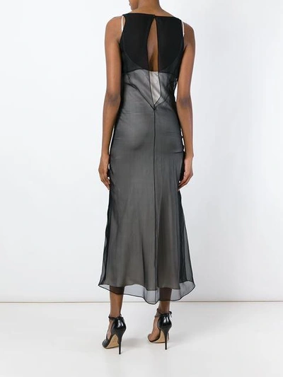 Shop Maison Margiela Semi-sheer Panelled Dress In Black