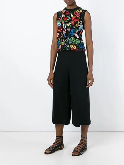 Shop Valentino Cropped Trousers - Black