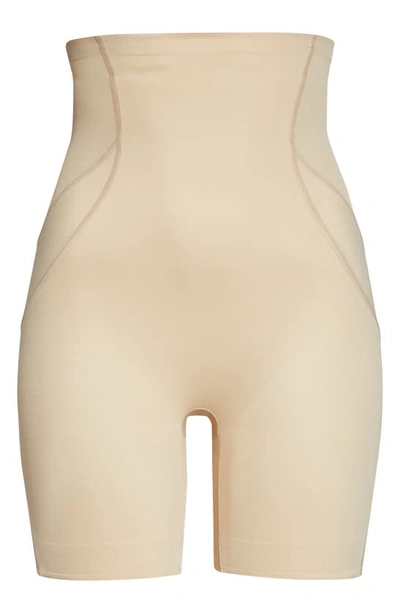 Shop Miraclesuit Fit & Firm High Waist Shaping Bike Shorts In Warm Beige