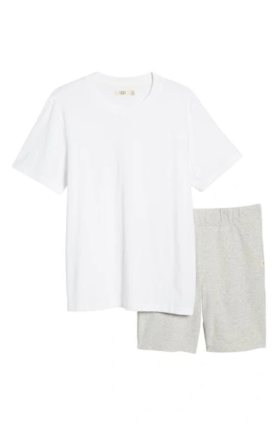 Shop Ugg Darian Lounge T-shirt & Shorts Set In White / Grey Heather