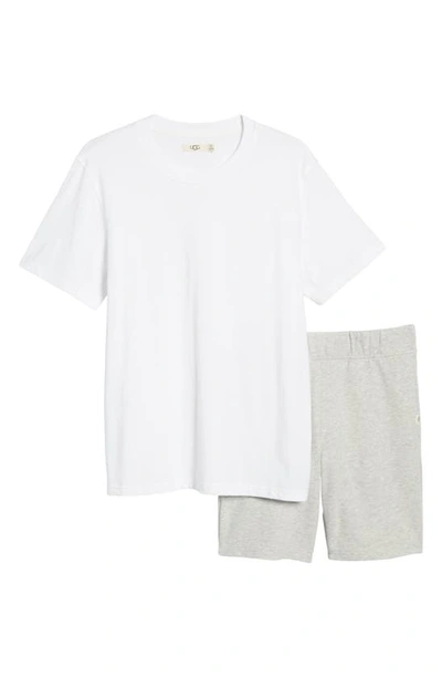Ugg Men's Micro French Terry Darian 2-piece Top & Bottom Set In White / Grey Heather