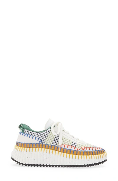 Shop Chloé Nama Platform Sneaker In Multicolor Green