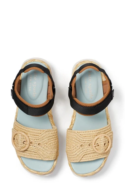 Shop Kate Spade Acapulco Platform Sandal In Gingerbread/ Natural Fabric