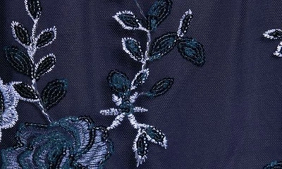 Shop Shani Sequin Embroidered V-neck Sheath Dress In Navy