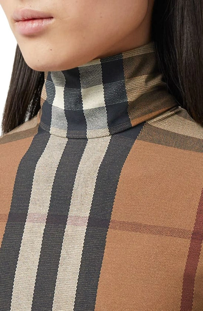 Burberry Vintage Check Pattern Turtleneck Top In Stretch Jersey In ...