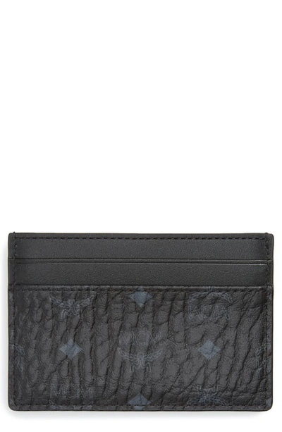 Shop Mcm Logo Leather Card Case In Black