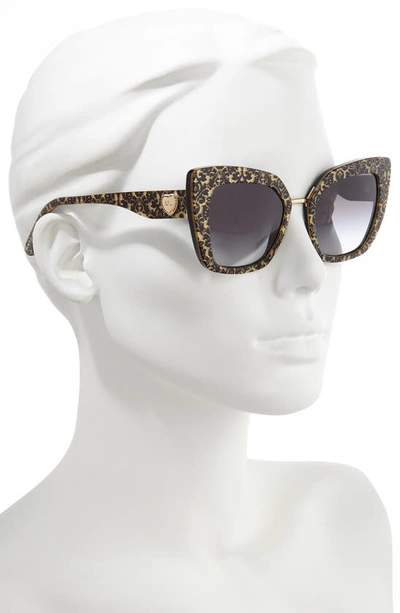 Shop Dolce & Gabbana 52mm Cat Eye Sunglasses In Brown Tortoise