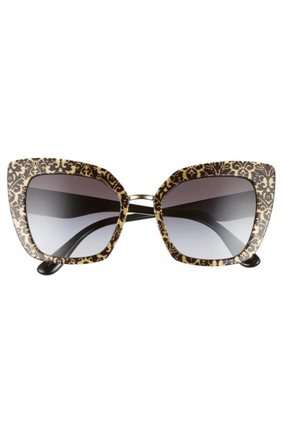 Shop Dolce & Gabbana 52mm Cat Eye Sunglasses In Brown Tortoise
