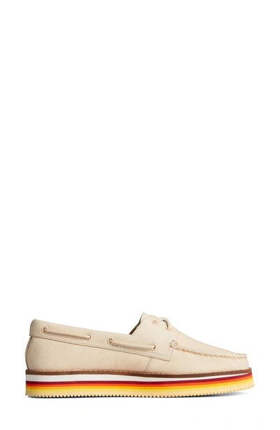 Shop Sperry Platform Boat Shoe In Ivory