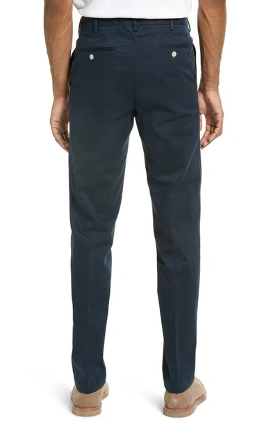 Vintage 1946 Stretch Cotton Flat Front Pants In Navy
