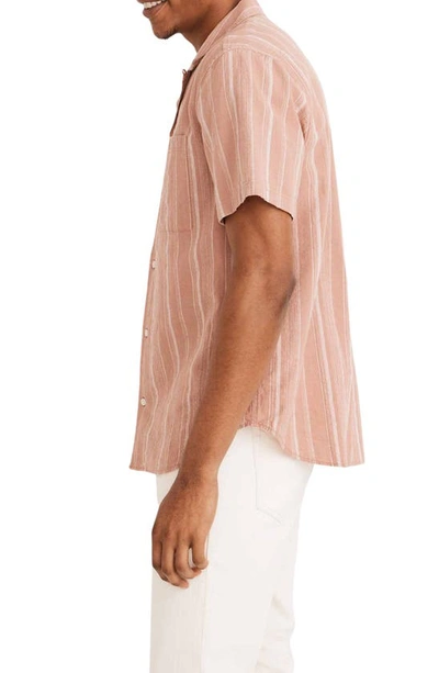 Shop Madewell Hemp & Cotton Easy Short Sleeve Shirt In Faded Mauve