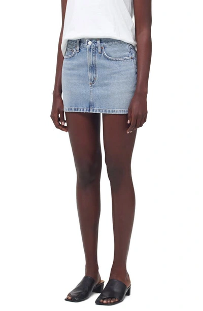 Shop Agolde Liv Organic Cotton Denim Miniskirt In Revival