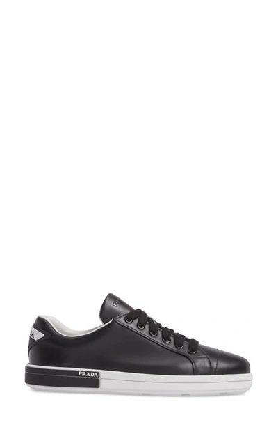 Shop Prada Logo Low Top Sneaker In Black/ White