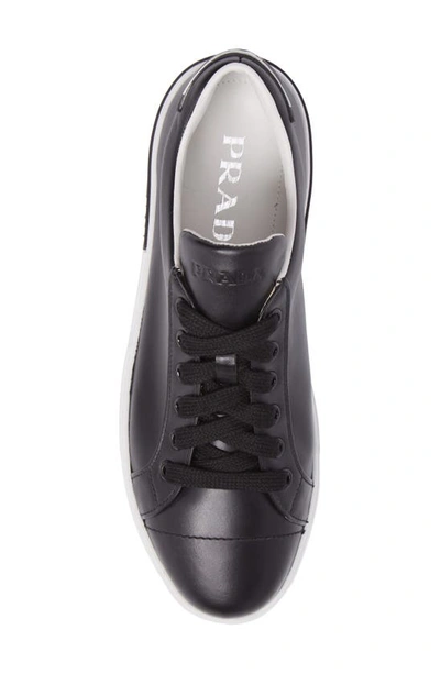 Shop Prada Logo Low Top Sneaker In Black/ White