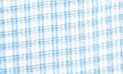 La Fiorentina Checkered Twished Fringe Scarf In Blue
