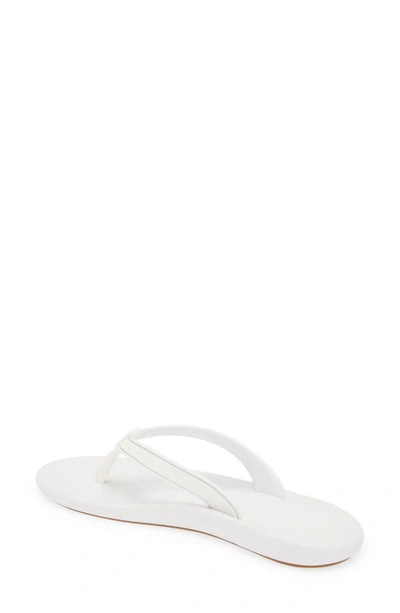 Shop Olukai Kapehe Flip Flop In White/ White