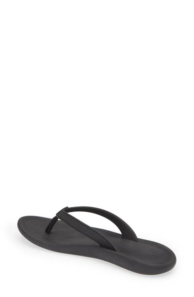 Olukai Aukai Flip Flop In Black/ Black