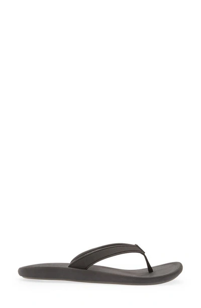 Olukai Aukai Flip Flop In Black/ Black