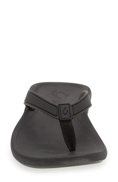 Olukai Aukai Flip Flop In Black/ Black