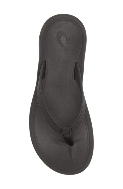 Olukai Aukai Flip Flop In Black/ Black