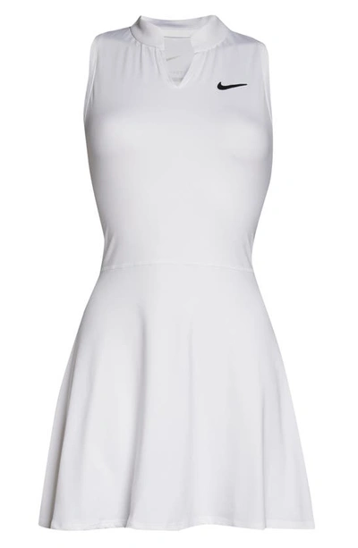 Shop Nike Court Victory Dri-fit Racerback Dress In White/ Black