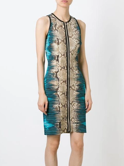 Shop Roberto Cavalli Snakeskin Print Dress In D1415 Multi