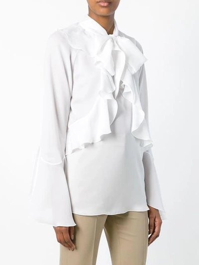 Shop Givenchy Ruffled Placket Blouse - White